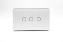 3 Gang Smart Zigbee Touch Glass Wall Switch Off White - SPARKELEC SWS3TZ-WHITE