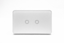 2 Gang Smart Zigbee Touch Glass Wall Switch Off White - SPARKELEC SWS2TZ-WHITE
