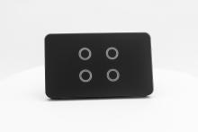4 Gang Smart Zigbee Touch Glass Wall Switch Midnight Black - SPARKELEC SWS4TZ-BLACK
